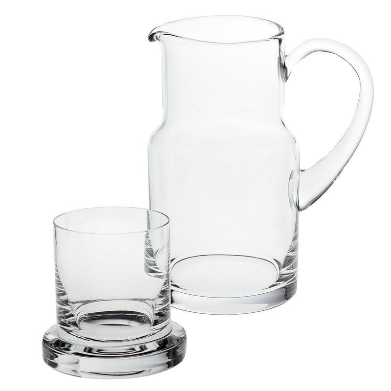 8 Mouth Blown Glass 2 Pc Bedside Or Desktop Carafe Set 24 Oz By Homeroots | Drinkware | Modishstore
