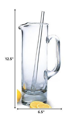 Mouth Blown European Crystal Martini Pitcher And Stirrer 54 Oz By Homeroots | Drinkware | Modishstore - 2