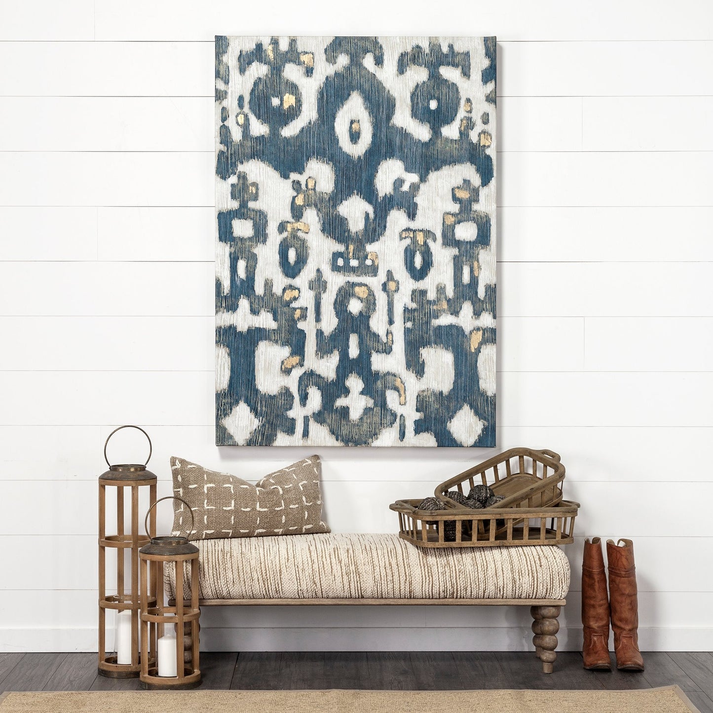 Rectangular Indian Mango WoodNatural-Brown Polished W Upholstered Cream Seat Accent Bench By Homeroots | Benches | Modishstore - 2