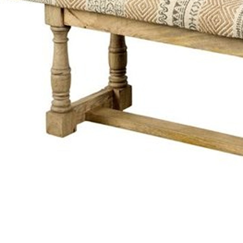 Rectangular Mango Wood Orange and Brown Upholstered Accent Bench By Homeroots | Benches | Modishstore - 5