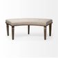 Solid Wood Curved Beige Upholstered Bench By Homeroots | Benches | Modishstore - 3
