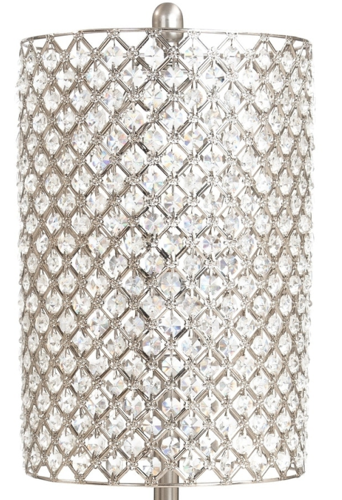 62" Drum Shade Crystal Bead Metal Floor Lamp By Homeroots | Floor Lamps | Modishstore - 3