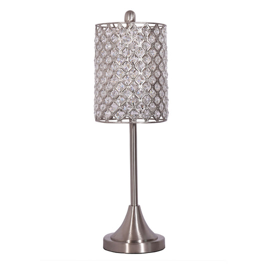 Set of 2 Metal Table Lamps with Crystal Bead Shade By Homeroots
