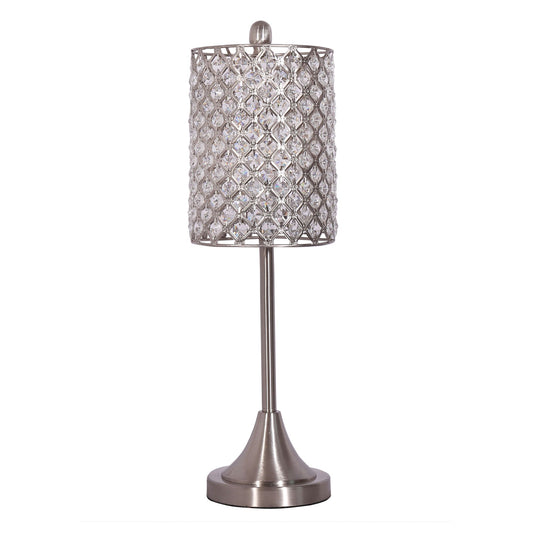 Set of 2 Metal Table Lamps with Crystal Bead Shade By Homeroots | Table Lamps | Modishstore