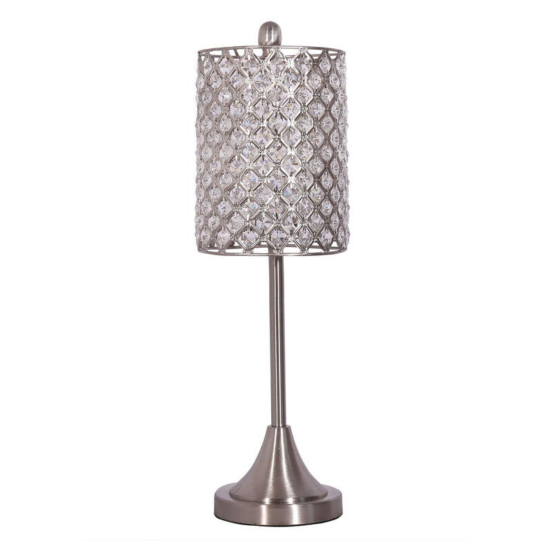Set of 2 Metal Table Lamps with Crystal Bead Shade By Homeroots | Table Lamps | Modishstore