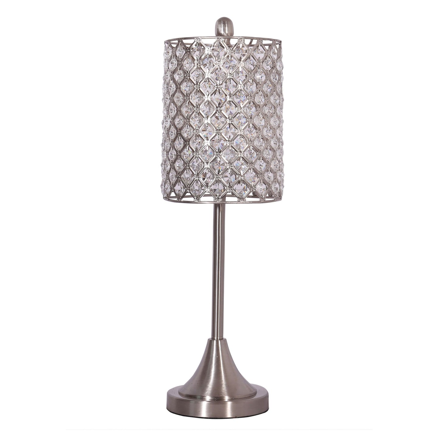 Set of 2 Metal Table Lamps with Crystal Bead Shade By Homeroots