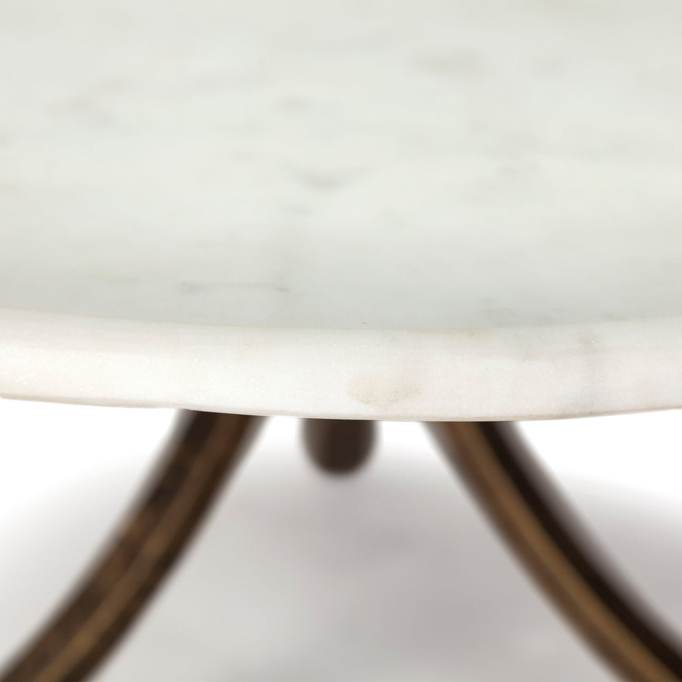 36' Round Glass Top Marble Shelf Gold Base Coffee Table By Homeroots | Coffee Tables | Modishstore - 5