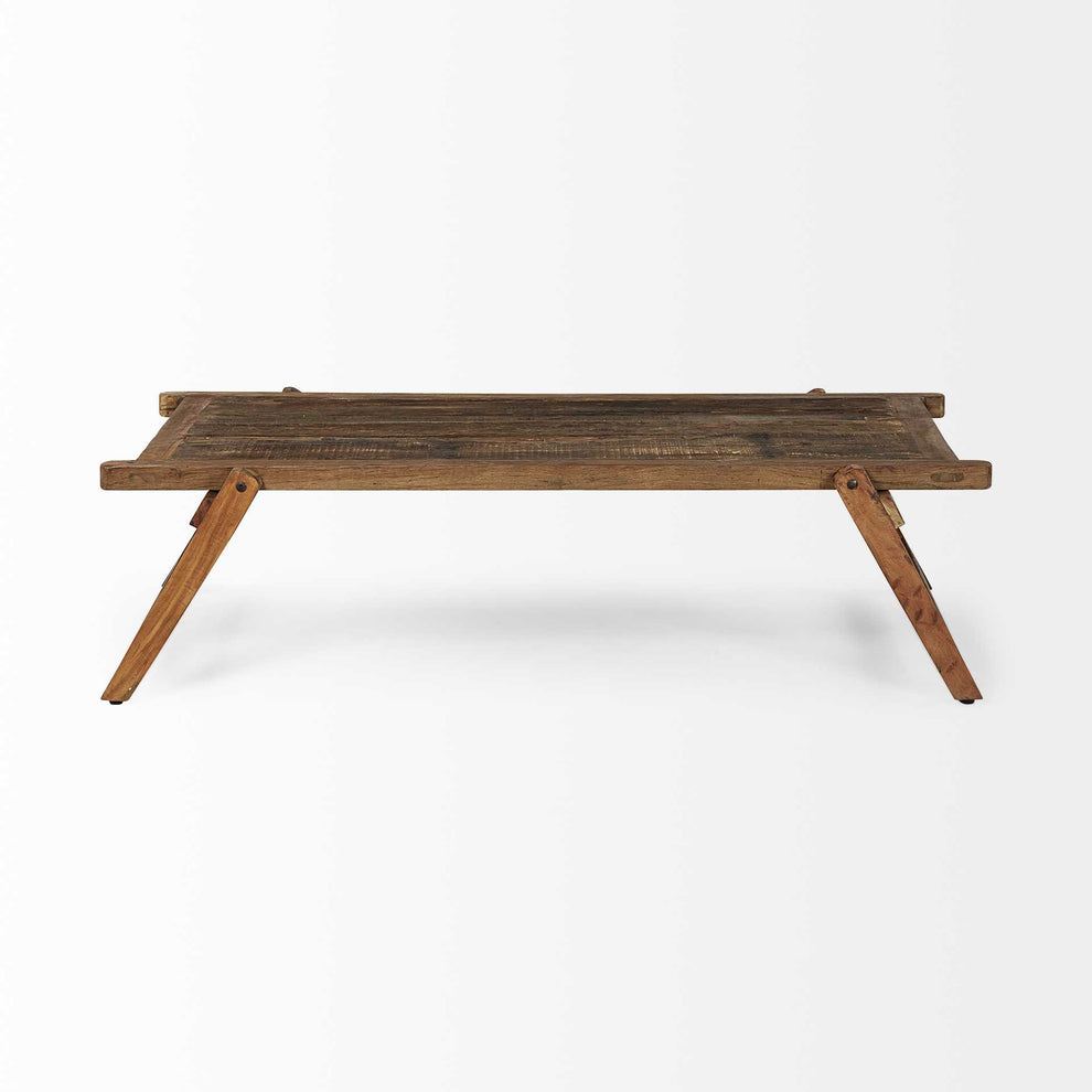 Rectangular Naturally Finished Reclaimed Wood Coffee Table By Homeroots | Coffee Tables | Modishstore - 2