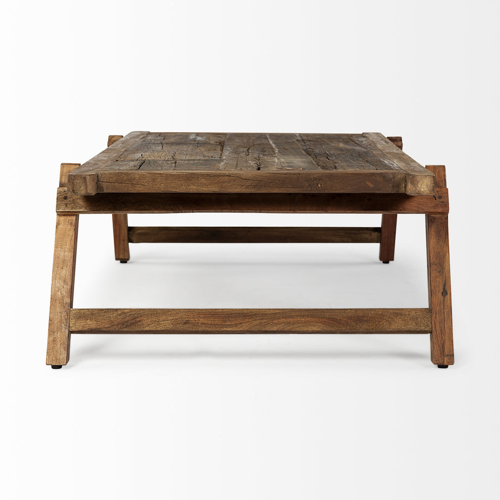 Rectangular Naturally Finished Reclaimed Wood Coffee Table By Homeroots | Coffee Tables | Modishstore - 3