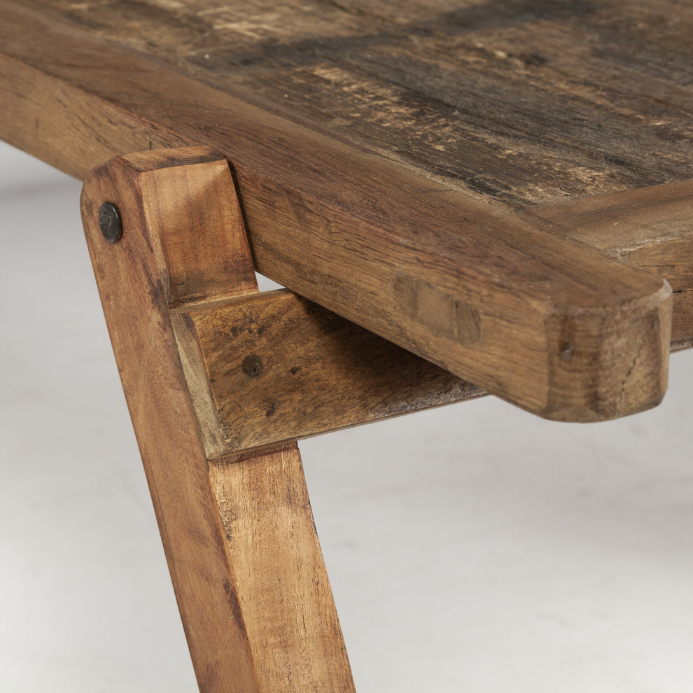 Rectangular Naturally Finished Reclaimed Wood Coffee Table By Homeroots | Coffee Tables | Modishstore - 6
