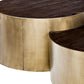 S2 39.5' & 31.25' Round Wood Nesting Coffee Tables By Homeroots | Coffee Tables | Modishstore - 3