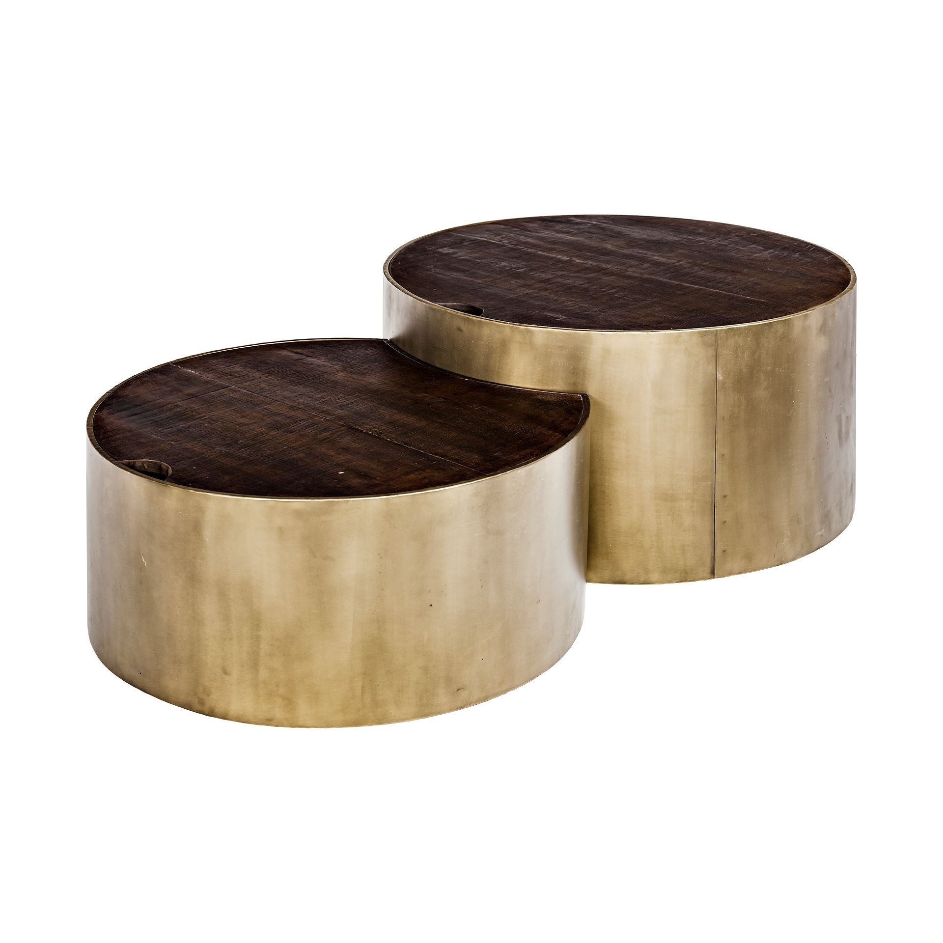 S2 39.5' & 31.25' Round Wood Nesting Coffee Tables By Homeroots | Coffee Tables | Modishstore - 5