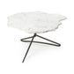 Irregular White Marble Top and Gold Metal Base Coffee Table By Homeroots