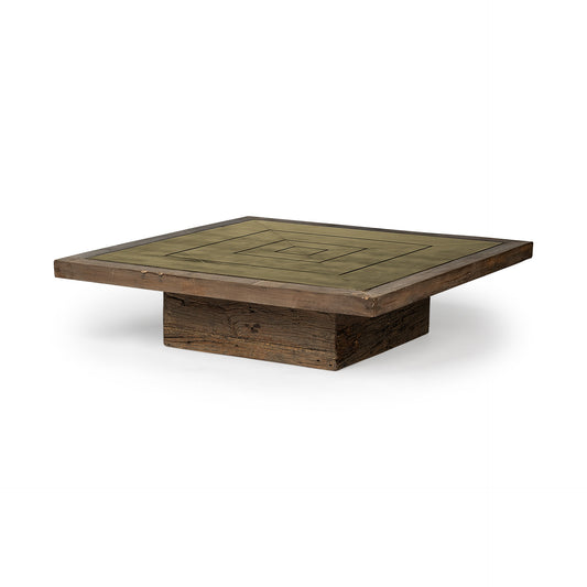 Square Solid Wood Table and Base Coffee Table By Homeroots