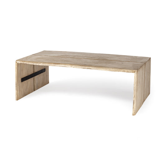 Rectangular Solid Wood Top and Base Coffee Table By Homeroots | Coffee Tables | Modishstore