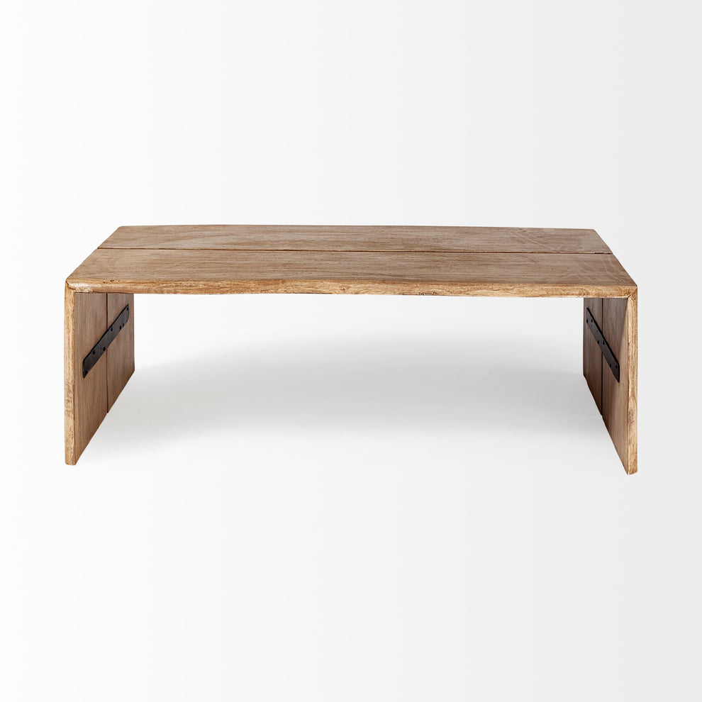 Rectangular Solid Wood Top and Base Coffee Table By Homeroots | Coffee Tables | Modishstore - 2