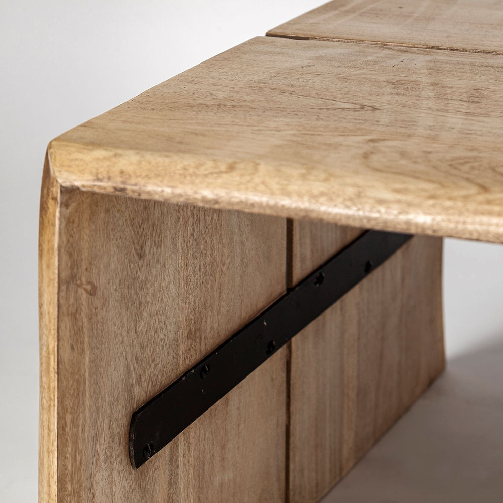 Rectangular Solid Wood Top and Base Coffee Table By Homeroots | Coffee Tables | Modishstore - 6
