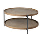 33' Round Black Wood and Metal Frame Two Tier Coffee Table By Homeroots | Coffee Tables | Modishstore
