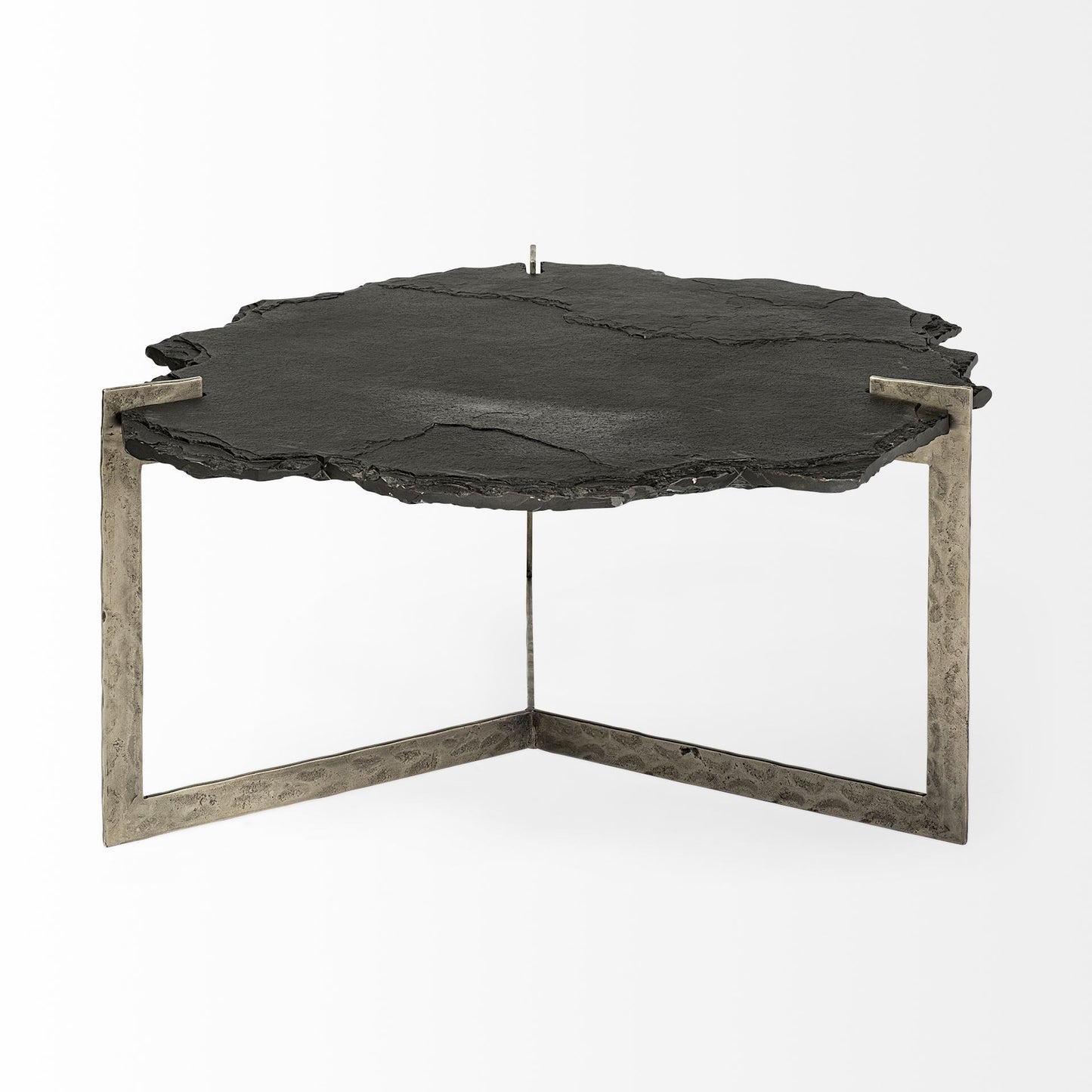 Irregular Live-Edge Slat wFlat Iron Base Coffee Table Top By Homeroots | Coffee Tables | Modishstore - 2