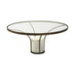 36' Round Glass Top Metal and Marble Pedestal Coffee Table By Homeroots
