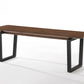 Rectangular Modern Walnut Finish Dining Bench with Black Metal U shaped legs By Homeroots | Benches | Modishstore