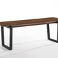 Rectangular Modern Walnut Finish Dining Bench with Black Metal U shaped legs By Homeroots | Benches | Modishstore - 2