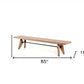 Modern Walnut Finish Dining Bench with Silky Black Metal Support Bar By Homeroots