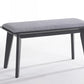 Modern Grey Fabric Upholstered Dining Bench with Charcoal Grey painted wood legs By Homeroots | Benches | Modishstore