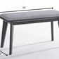 Modern Grey Fabric Upholstered Dining Bench with Charcoal Grey painted wood legs By Homeroots | Benches | Modishstore - 5