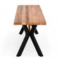 Modern Solid Drift oak Bench with Black Powder coated metal legs By Homeroots