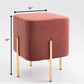 Square Modern Copper Upholstered Ottoman with Gold legs By Homeroots
