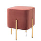 Square Modern Copper Upholstered Ottoman with Gold legs By Homeroots
