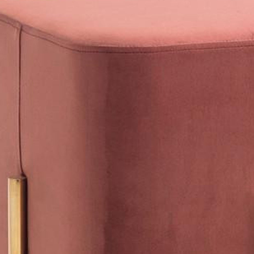 Square Modern Copper Upholstered Ottoman with Gold legs By Homeroots | Ottomans | Modishstore - 4