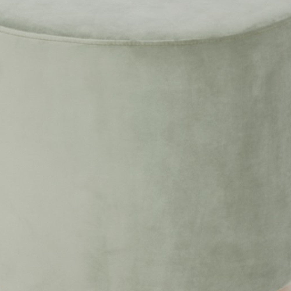 Round Modern Grey Velvet Ottoman with Gold Base By Homeroots | Ottomans | Modishstore - 4