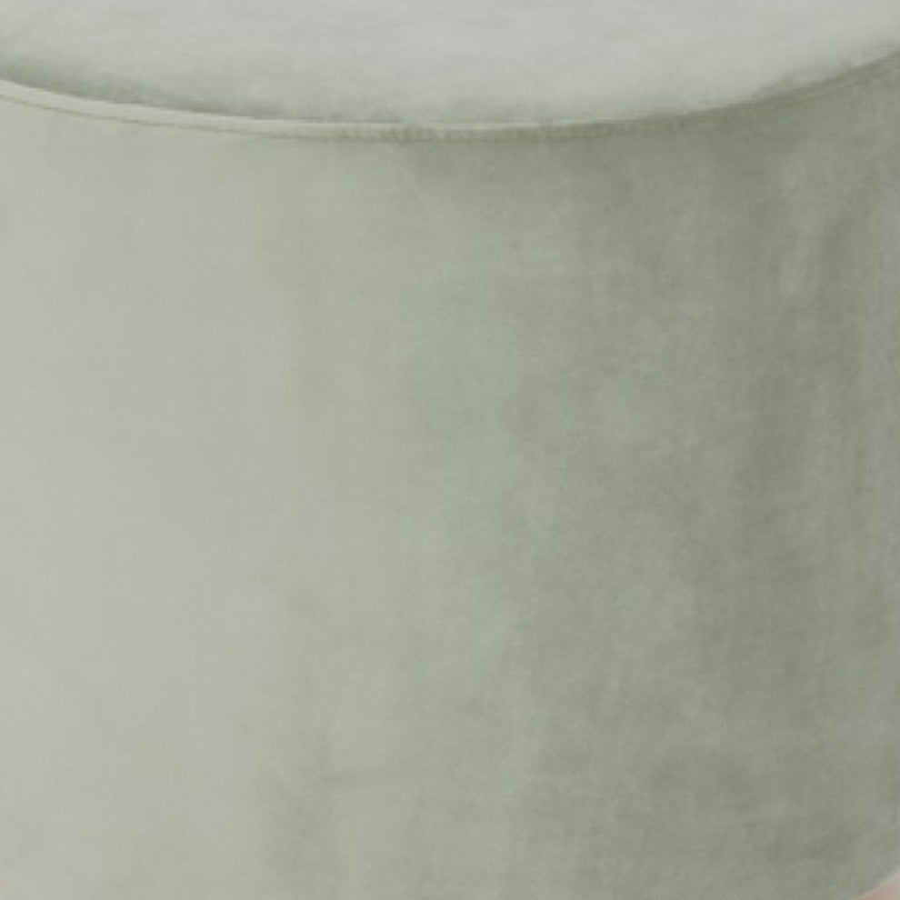 Round Modern Grey Velvet Ottoman with Gold Base By Homeroots | Ottomans | Modishstore - 4