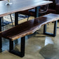 Modern Live Edge Wood and Acacia wood Dining Bench with Black metal U shaped legs By Homeroots