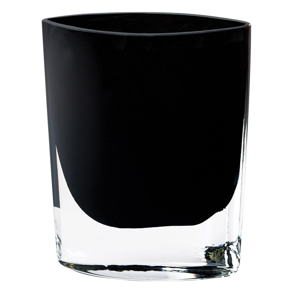 8 Mouth Blown Crystal European Made Lead Free Jet Black Pocket Shaped Vase By Homeroots | Vases | Modishstore - 3