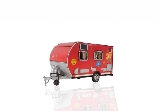 Red Camper Trailer Model Tissue Holder By Homeroots | Sculptures | Modishstore