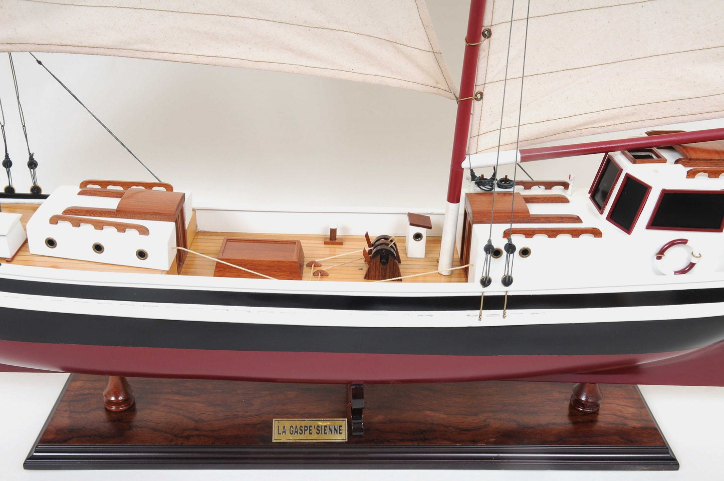 Sailboat Model with Solid Wood Base By Homeroots | Sculptures | Modishstore - 3