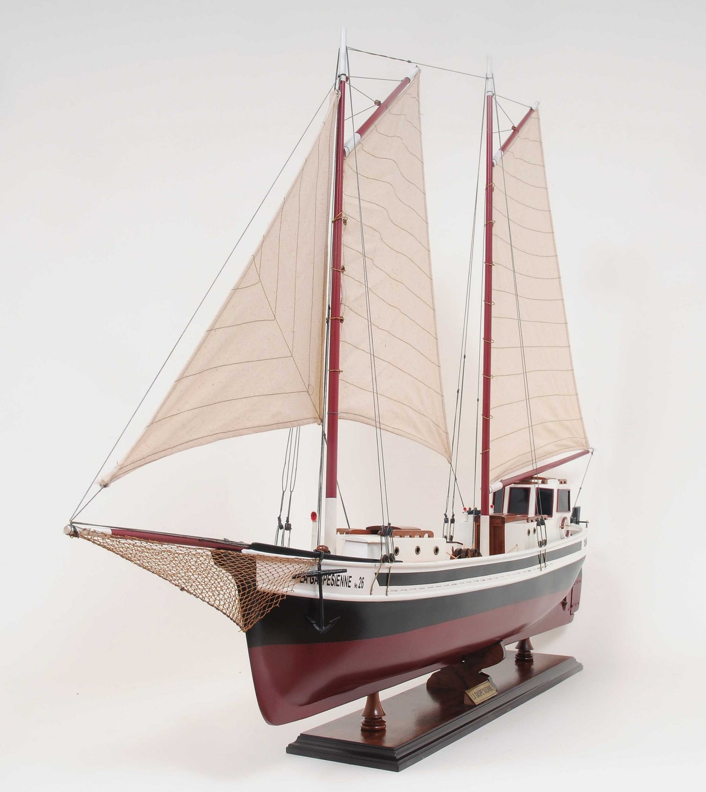 Sailboat Model with Solid Wood Base By Homeroots | Sculptures | Modishstore - 5