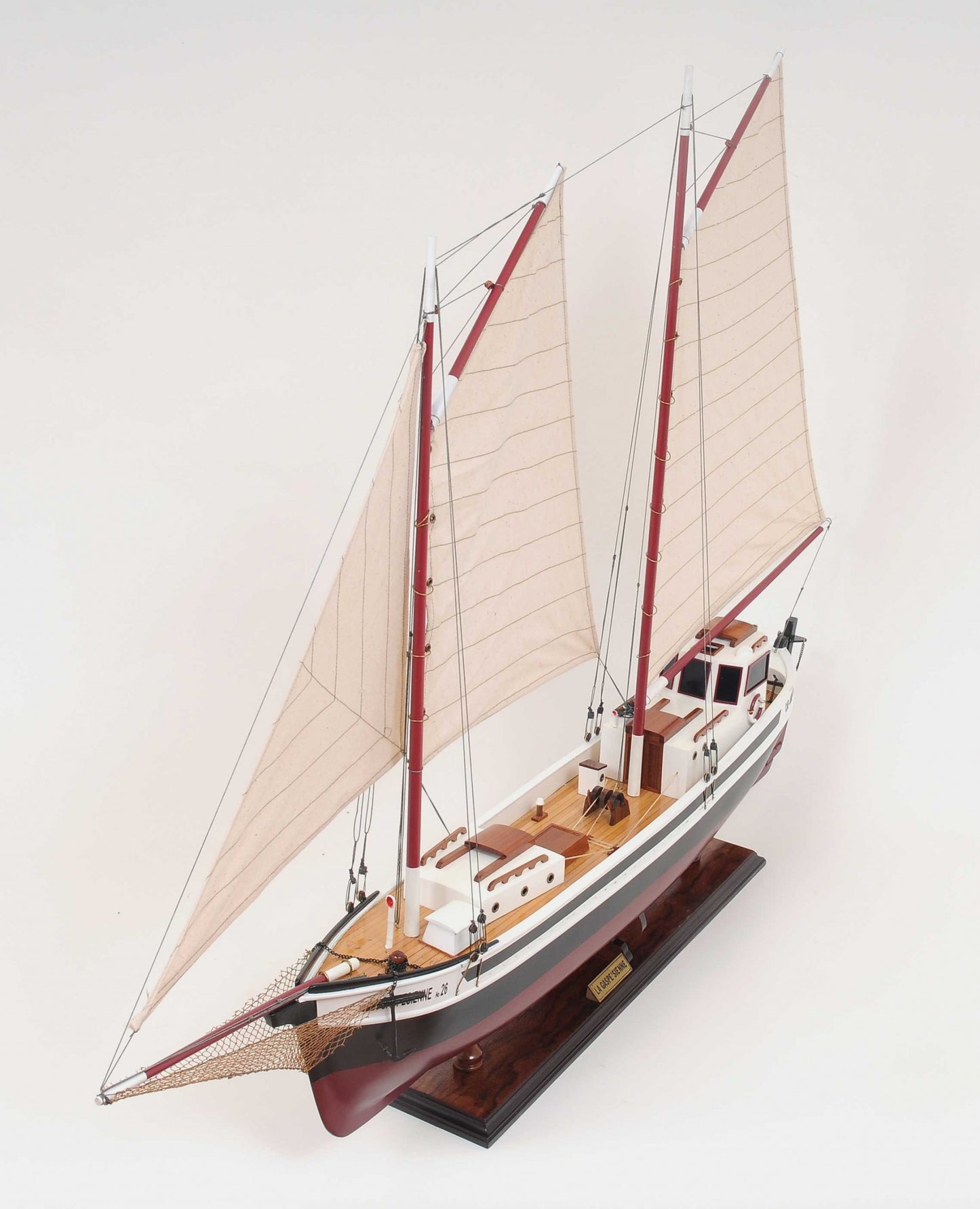 Sailboat Model with Solid Wood Base By Homeroots | Sculptures | Modishstore - 6