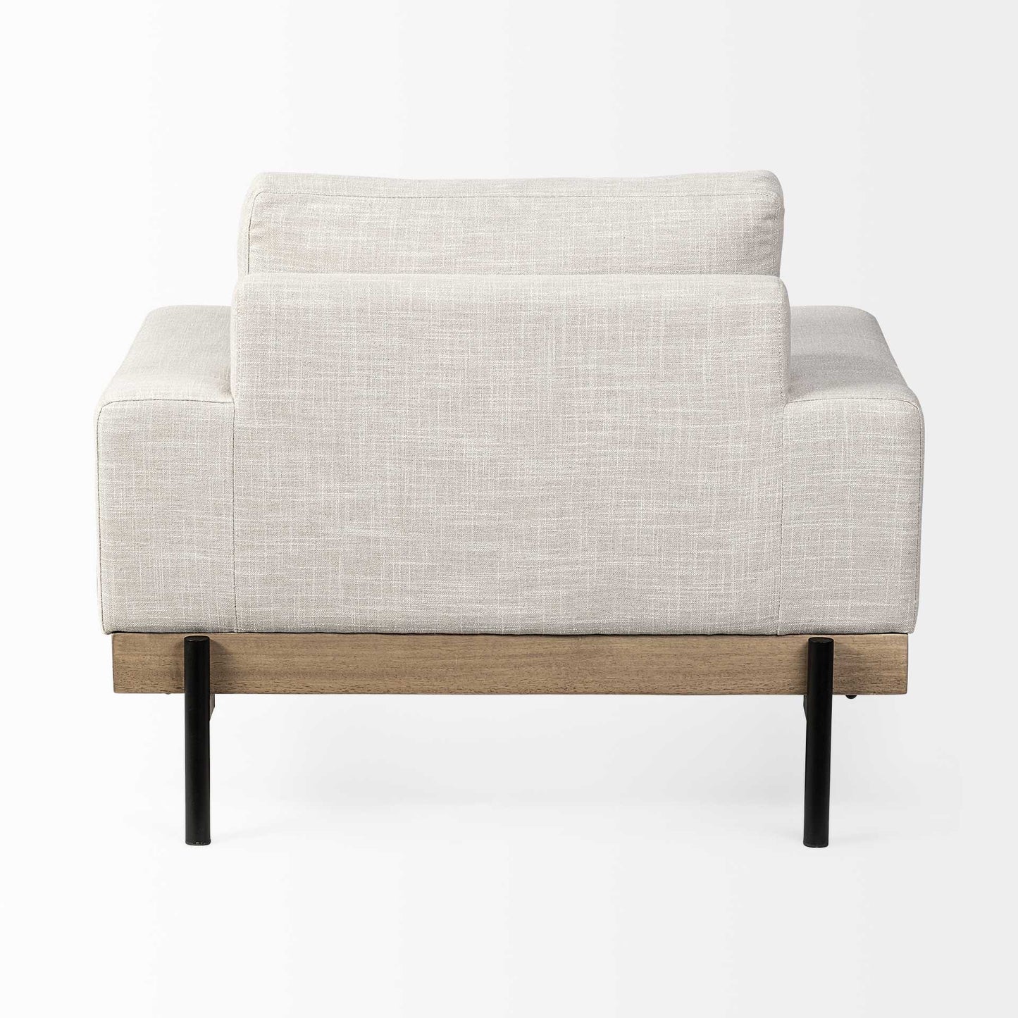 41" Cream And Black Fabric Arm Chair By Homeroots | Armchairs | Modishstore - 3