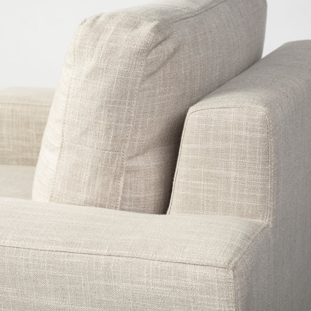 41" Cream And Black Fabric Arm Chair By Homeroots | Armchairs | Modishstore - 6