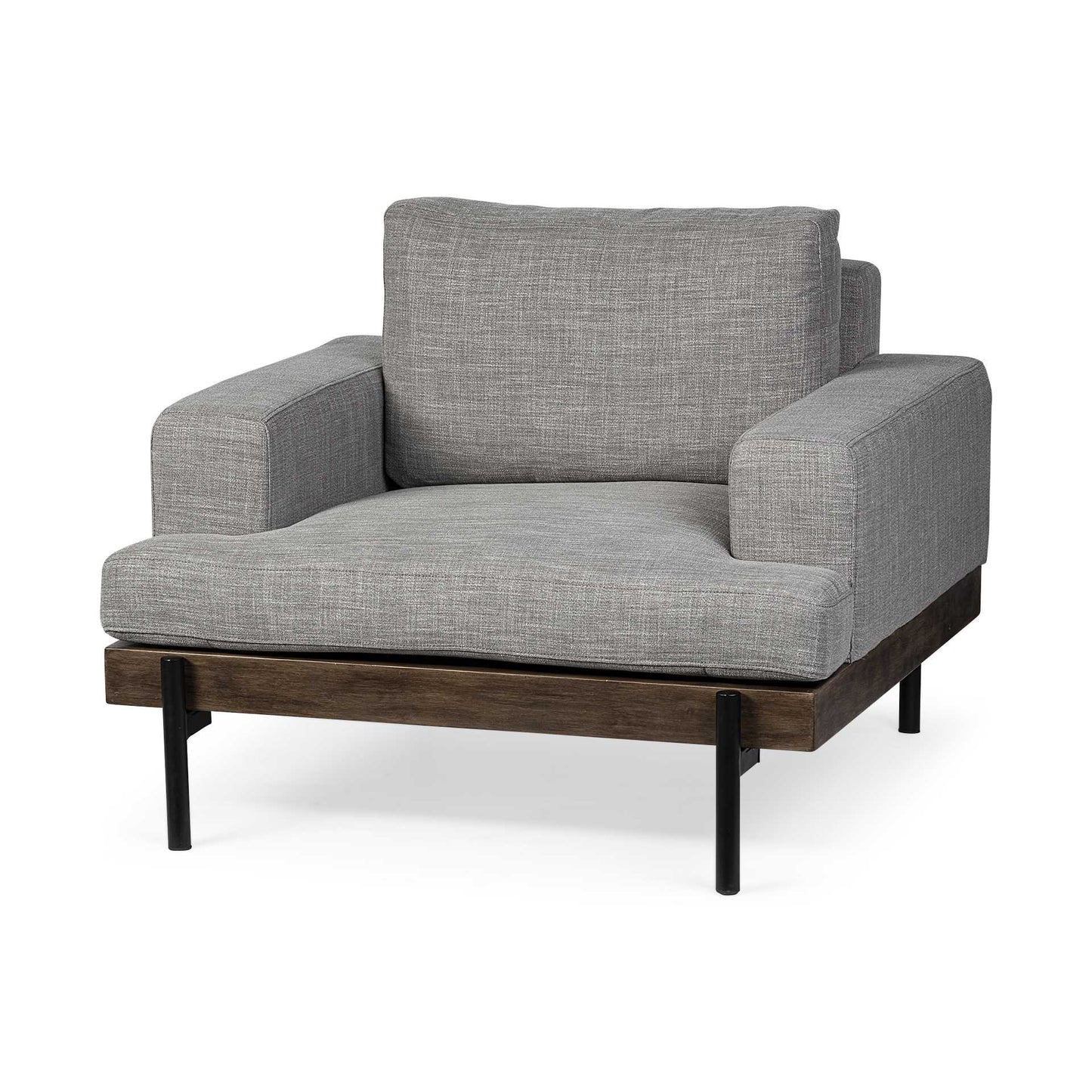 41" Gray And Black Linen Club Chair By Homeroots | Armchairs | Modishstore