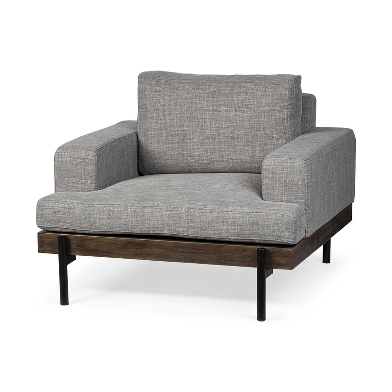 41" Gray And Black Linen Club Chair By Homeroots | Armchairs | Modishstore