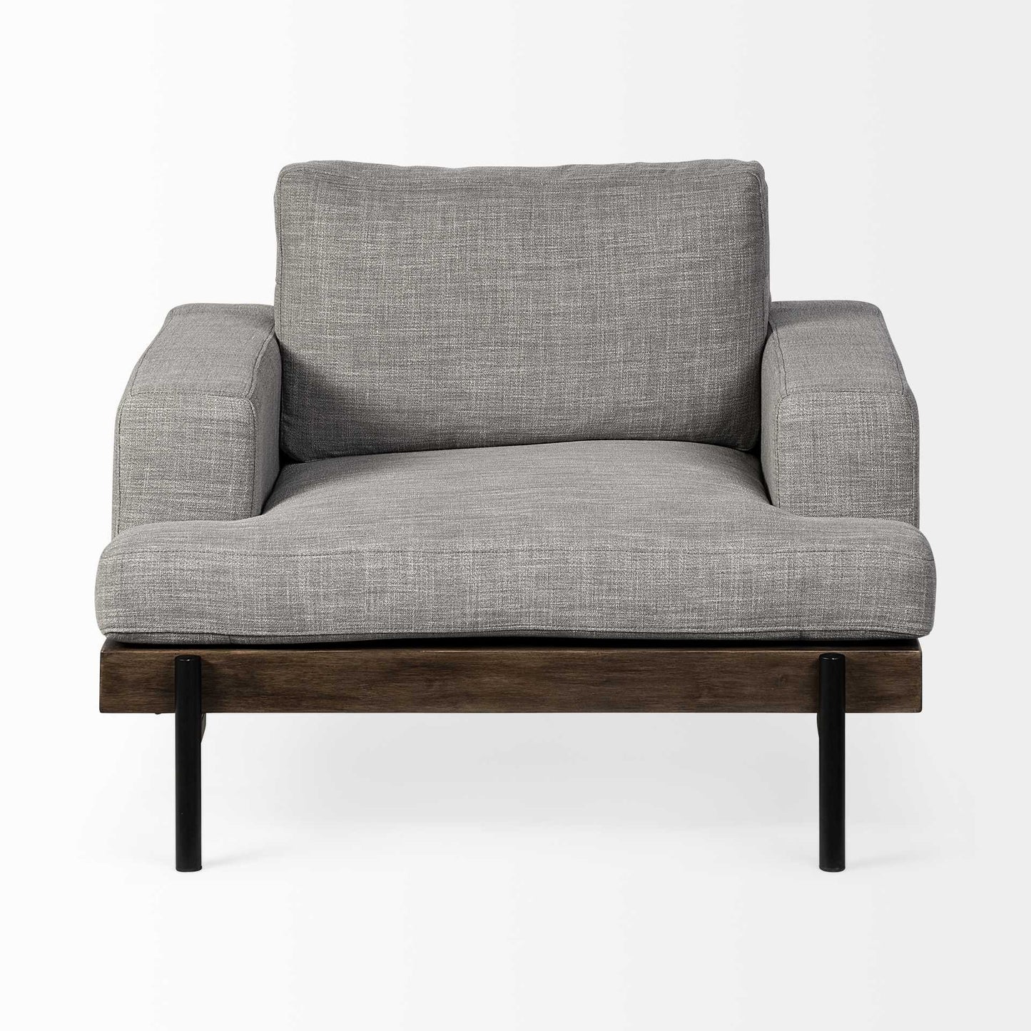 41" Gray And Black Linen Club Chair By Homeroots | Armchairs | Modishstore - 2