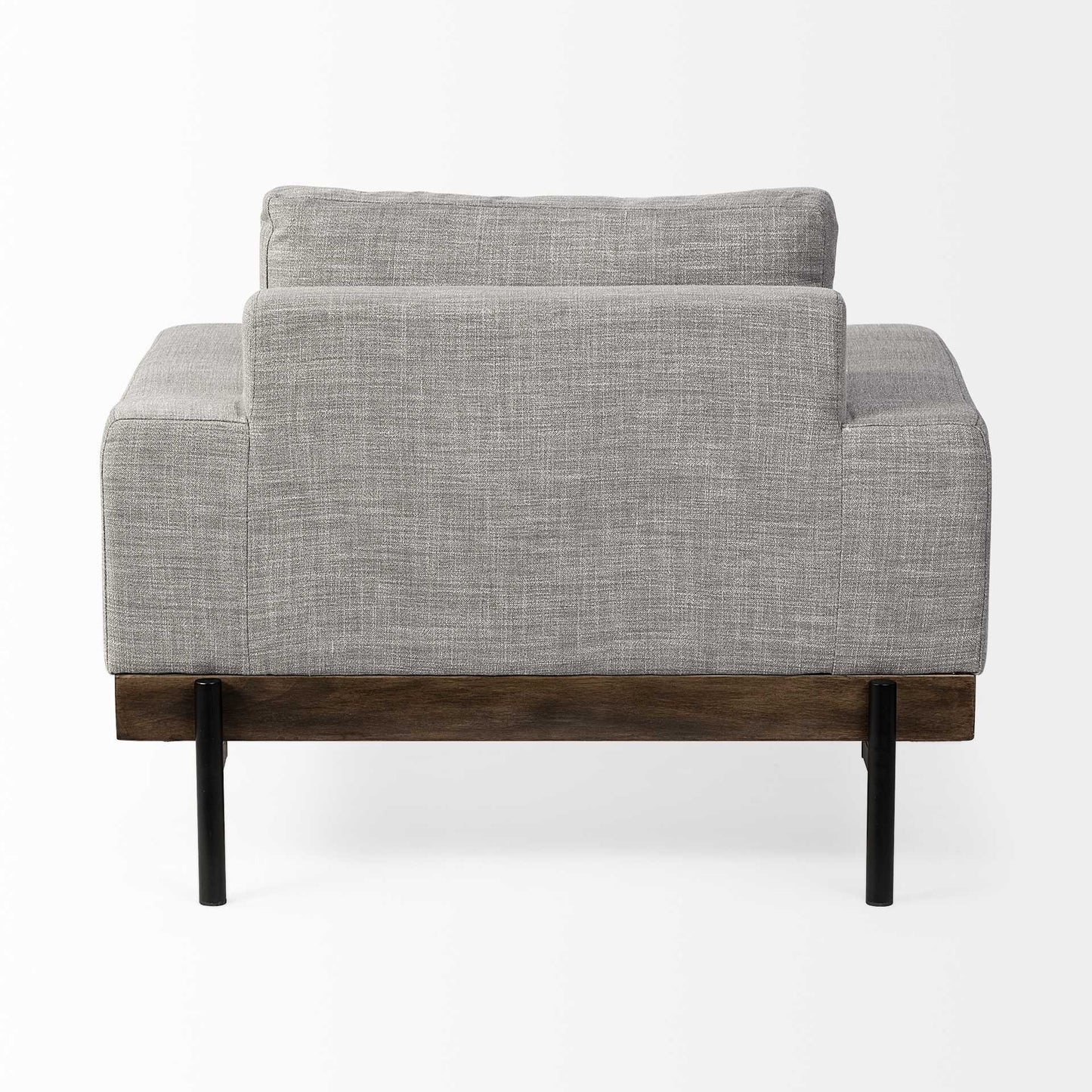 41" Gray And Black Linen Club Chair By Homeroots | Armchairs | Modishstore - 4