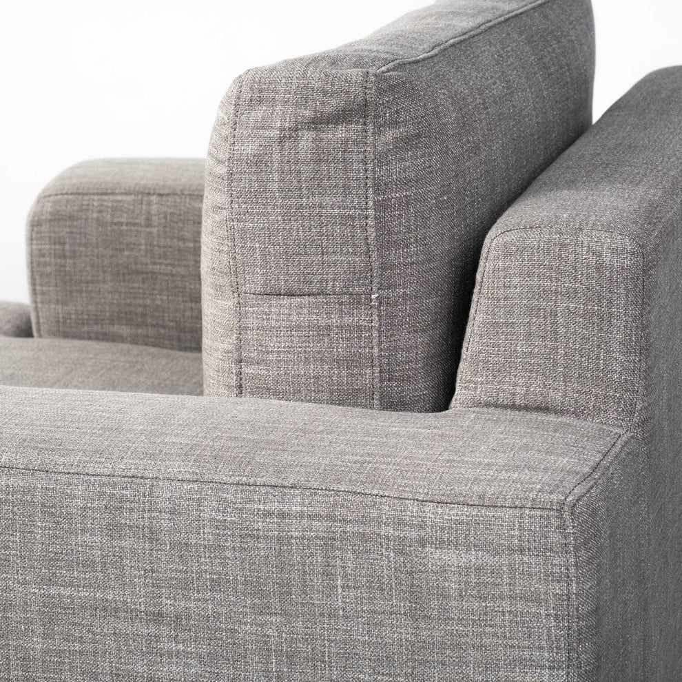 41" Gray And Black Linen Club Chair By Homeroots | Armchairs | Modishstore - 5