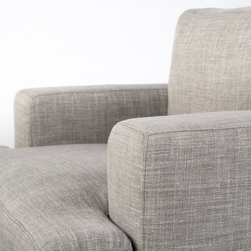 41" Gray And Black Linen Club Chair By Homeroots | Armchairs | Modishstore - 8