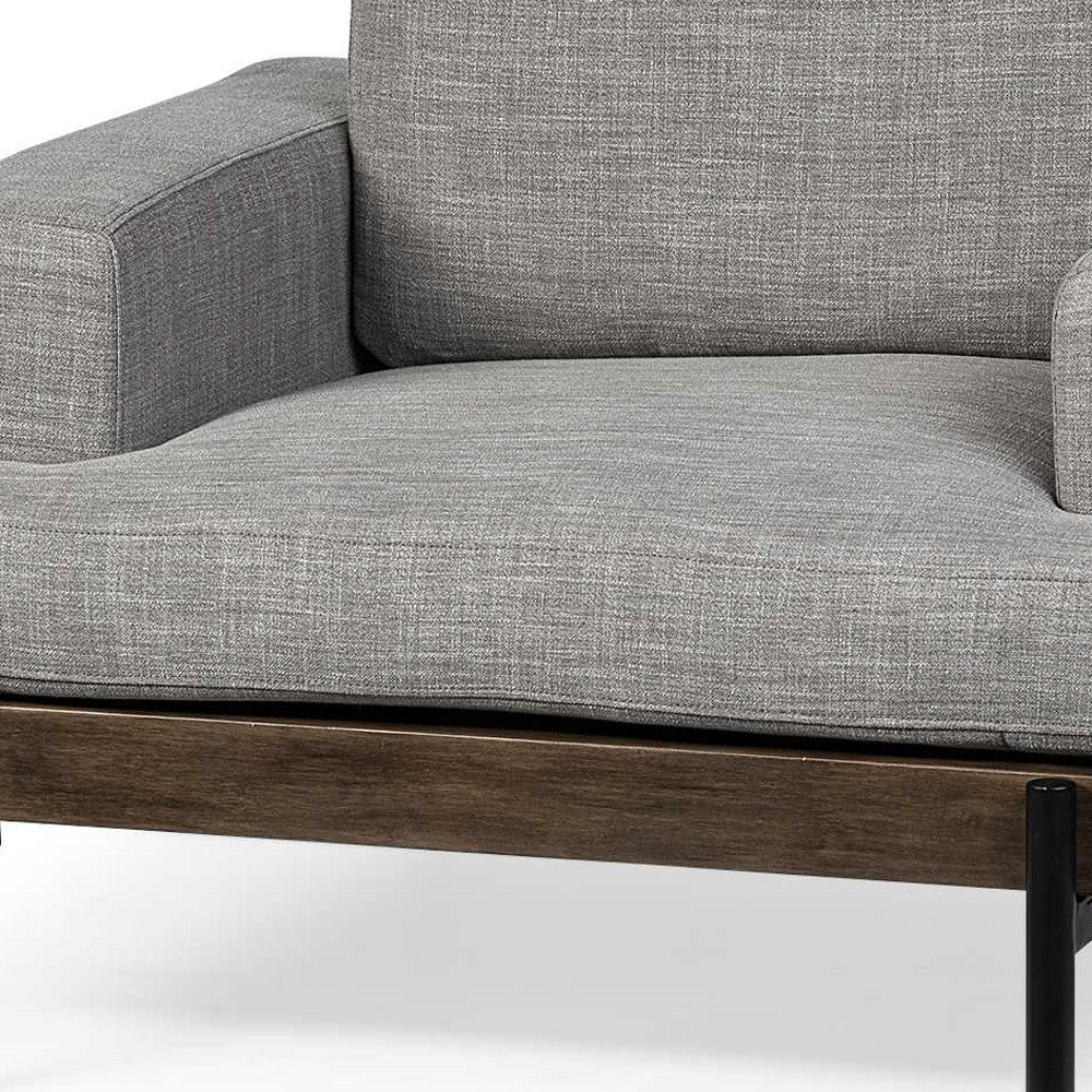 41" Gray And Black Linen Club Chair By Homeroots | Armchairs | Modishstore - 6